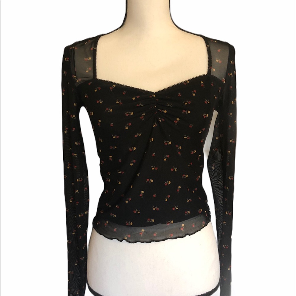 Forever 21 Sheer Floral Top